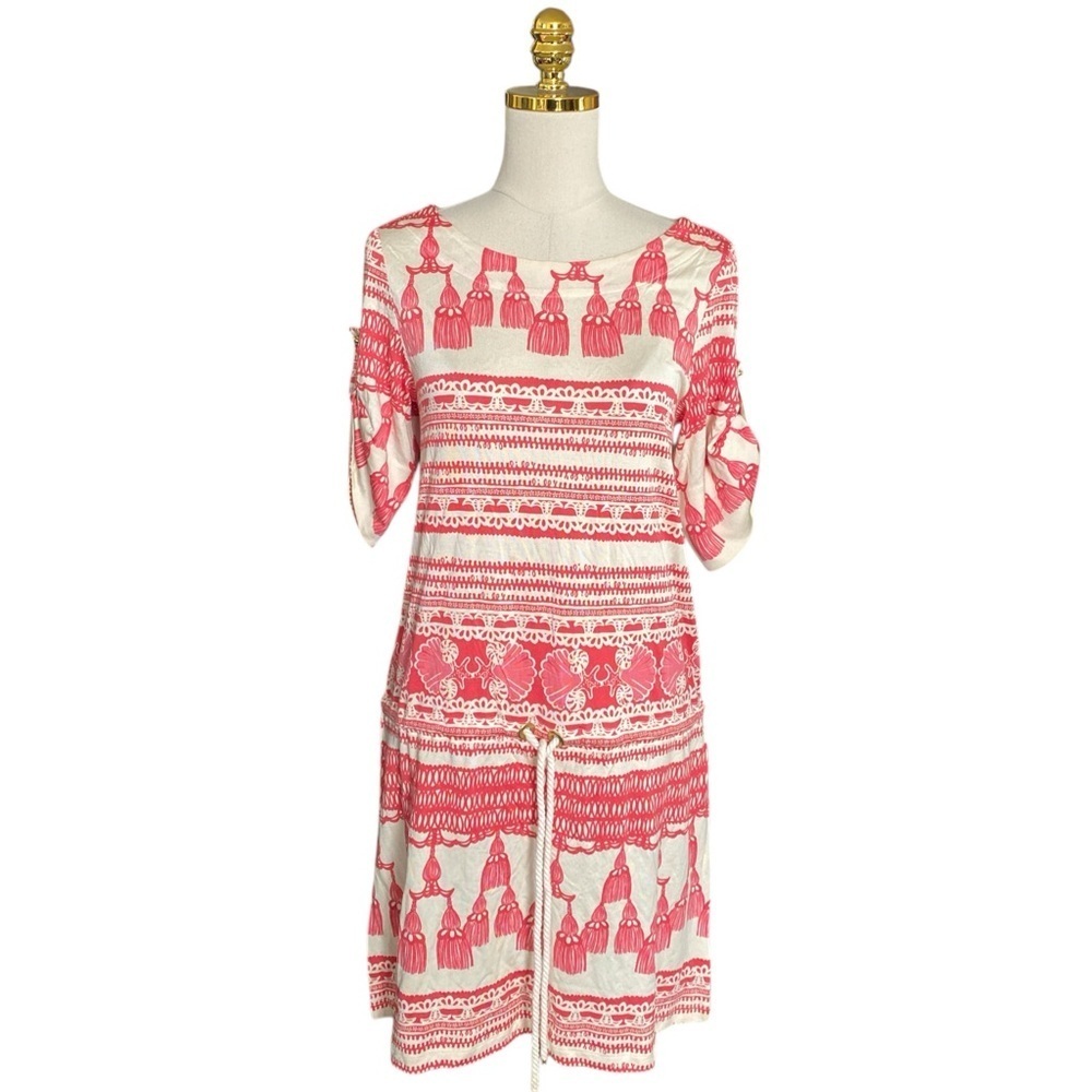 Lilly Pulitzer Women’s Seashells Tropical Silk/Cotton Blend Dress Size Small